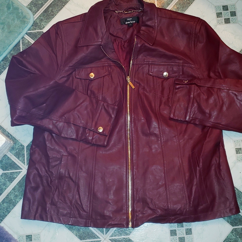 Dennis basso faux leather jacket.  New without tags